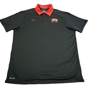 UNLV Runnin Rebels Football Nike Polo Shirt XL NCAA Dri Fit Mens Black EUC